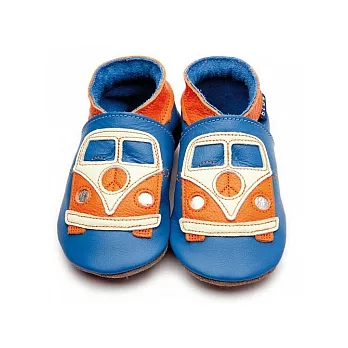 英國製Inch Blue，真皮手工學步鞋禮盒-Camper-Blue/Orange(6~12M)