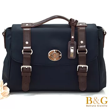 【B&G】法式克萊兒銀光轉釦三用包(絲光黑)