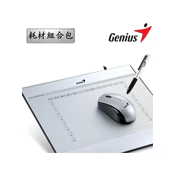 ★耗材組合包 ★Genius MousePen i608 新穎美型數位繪圖板(6x8)+專用筆蕊x5+備用繪圖墊板x1