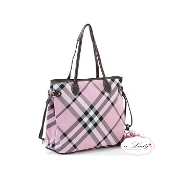 【a Lady ’s真皮】牛皮抽繩雙款拉鍊托特包 (粉紅)