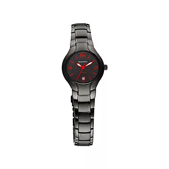 Roven Dino 明星丰采輕薄時尚腕錶-黑紅/25mm
