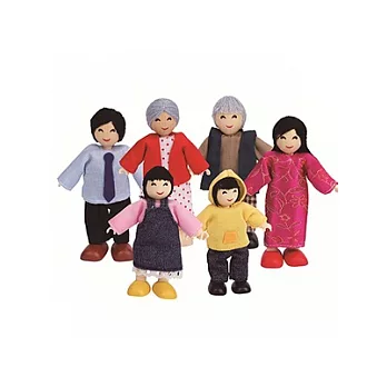 德國Hape愛傑卡 角色扮演娃娃屋系列 - 快樂家庭組(亞洲人)