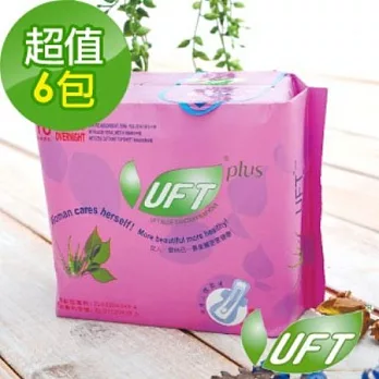 UFT蘆薈精華草本衛生棉夜用6件組