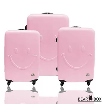 Bear Box 一見你就笑 ★ ABS霧面輕硬殼行李箱三件組-微笑粉