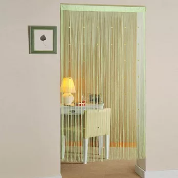 棉花田【晶亮】串珠造型線簾-淡草綠(90x180cm)