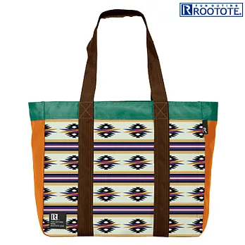 日本ROOTOTE幾何印花多功能11口袋購物袋-圖騰(763403)圖騰