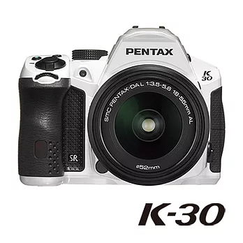 PENTAX K-30+DAL18-55 mm單鏡組(公司貨)+16G C10+單眼相機包-閃亮白
