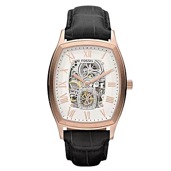 FOSSIL 內斂時尚機械腕錶-黑