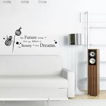 《Smart Design》創意無痕壁貼◆夢想 四色可選質感黑