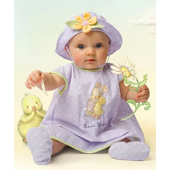 美國Bunnies By The Bay海灣兔，紫小兔包臀裙衣，Bloom’s Love Blooms Pinafore & Bloomers！