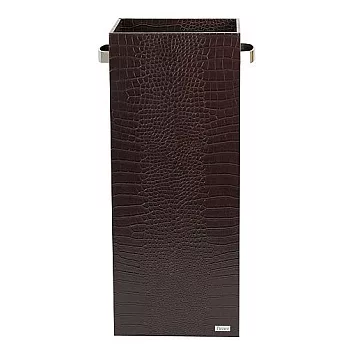 手工製-附集水桶五金拉手造型傘桶/垃圾桶兩用-咖啡色鱷魚紋