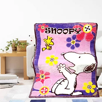 【Snoopy史努比】日本新合纖超綿密舒柔毯-花漾年華(粉紫)