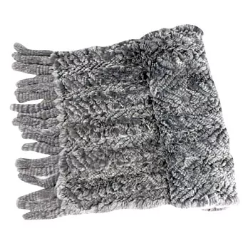 皮草時尚-Rex塔兔手工編織床毯(灰色)