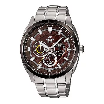 CASIO EDIFICE金屬系列大型錶面三眼分層式男錶 EF-327D-5A