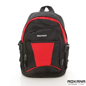 AOKANA奧卡納 輕量防水戶外休閒小型後背包 (紅X黑) 68-012