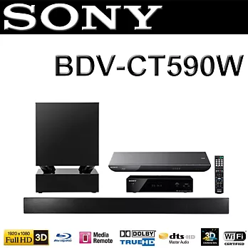 SONY 新力 BDV-CT590W 單體環繞 3D 藍光家庭劇院.