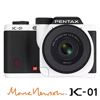 PENTAX K-01+DA40XS餅乾鏡組_白(公司貨)+單眼相機包+16G