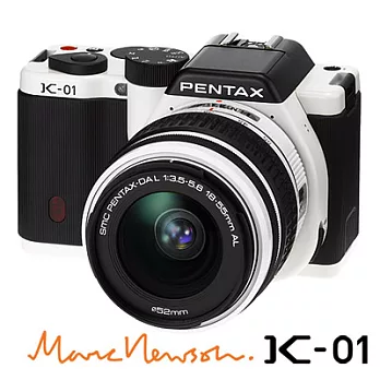 PENTAX K-01+DAL18-55單鏡組_白(公司貨)+原廠單眼相機包+16G