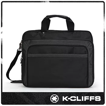 【美國K-CLIFFS】典雅簡約手提電腦包(17吋)_實用黑