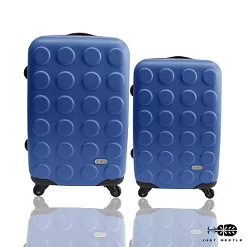 Just Beetle☀積木系列ABS輕硬殼旅行箱28+24藍色