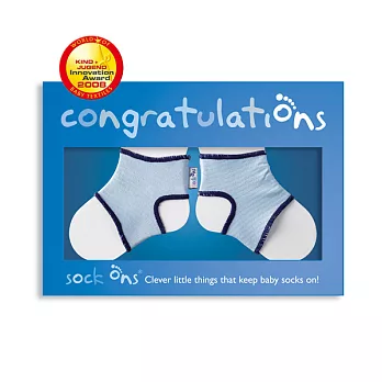 Sock ons 黏踢踢襪帶 禮卡0-6m粉藍色