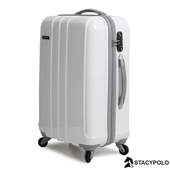 【Stacypolo】都會美型-24吋超輕量PC鏡面TSA海關鎖行李箱(白色)