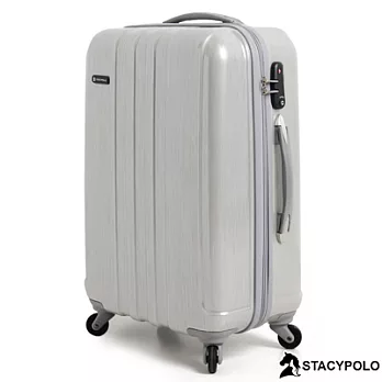 【Stacypolo】都會美型-24吋超輕量PC鏡面TSA海關鎖行李箱(銀色)