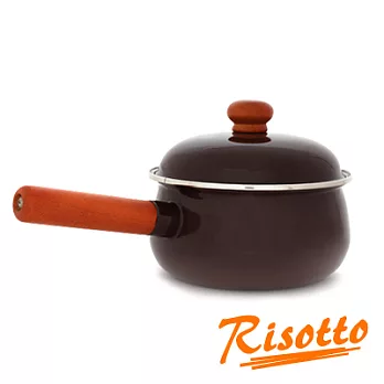 【RISOTTO】時尚素色琺瑯單把鍋(焦糖巧克色)