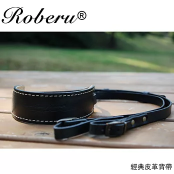ROBERU 《日本手工》經典皮革相機背帶-黑