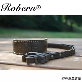 ROBERU 《日本手工》經典皮革相機背帶-棕綠