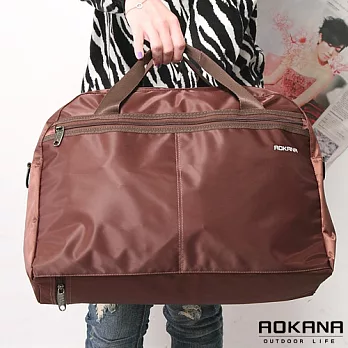 AOKANA奧卡納 MIT台灣製造輕量防潑水小型旅行袋 (咖啡) 03-008