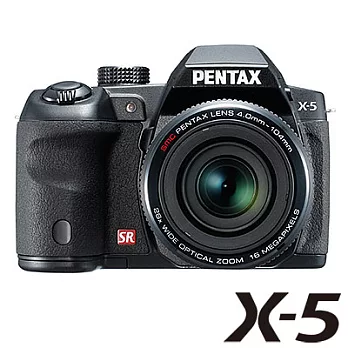 PENTAX X-5 光學26倍相機組(公司貨)黑+紅外線遙控器+3號充電電池組(4枚入)+單眼相機包