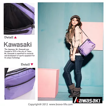 KAWASAKI 簡約實用。PDA平板側背包紫色