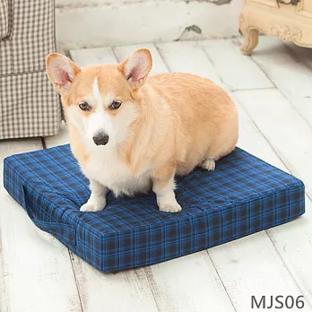 【Soarbed 】小墊買一組再送一個外套-寵物高密度泡棉床(黑底藍條格) 貨號MJS06黑底藍條格