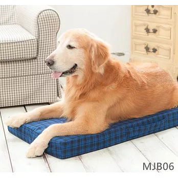 【Soarbed 】大墊買一組再送一個外套-寵物高密度泡棉床(黑底藍條格) 貨號MJB06黑底藍條格