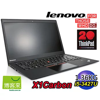 [頂級工藝] Lenovo ThinkPad X1c 3444-29V★ 全機碳纖維，14吋僅1.36kg★ Core i5-3427U★ 128G SSD★6.3小時長效★Win7 專業版★ HD+高畫質★三年保固