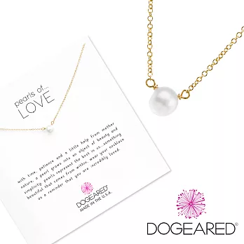 【Dogeared】美國品牌祈願K金項鍊~小白珍珠16吋