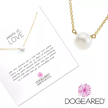 【Dogeared】美國品牌祈願K金項鍊~大白珍珠18吋