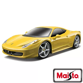 【IRON-HERO】Maisto 原廠授權 Ferrari 458 ITALIA 跑車模型黃