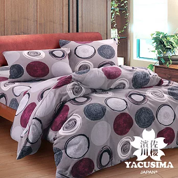【濱川佐櫻-普普圓點.灰】超柔搖粒舒眠絨雙人被套床包組