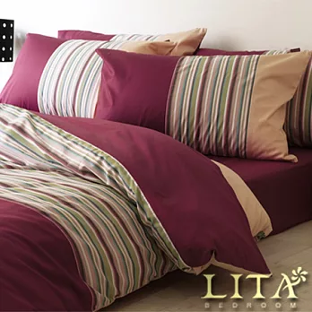 LITA麗塔(秋季戀歌)雙人四件式純棉薄被套床包組