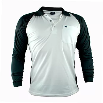 【遊遍天下】男款運動休閒抗UV吸濕排汗機能POLO長衫NL006M白/黑