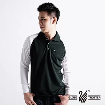 【遊遍天下】男款運動休閒抗UV吸濕排汗機能POLO長衫NL006M黑/白