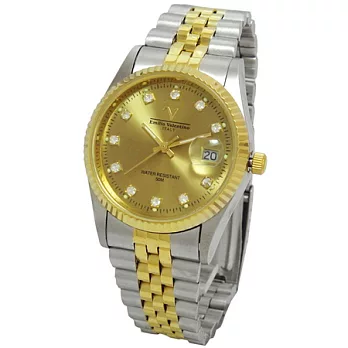 Valentino實用耐看經典錶款-蠔式11顆鑽日誌型(中金)