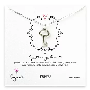【Dogeared】美國品牌祈願925純銀項鍊~Antique key to my heart古典大鑰匙20吋