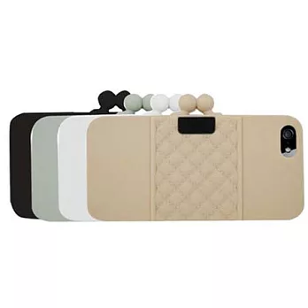 Candies iPhone5 菱格手拿包 矽膠保護殼黑