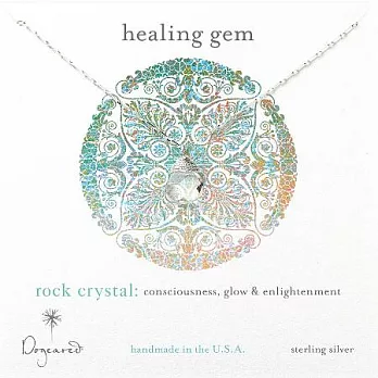 【Dogeared】美國品牌Healing Gem祈願精緻帽子誕生石925純銀項鍊~透明水晶18吋