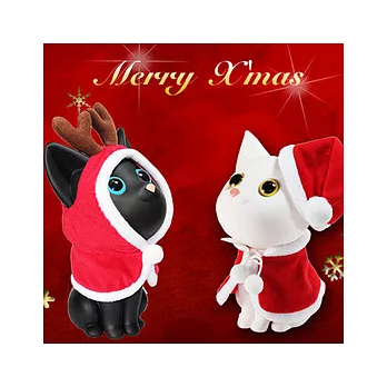 【蘭堂創意】聖誕貓坐姿存錢筒組(黑白各一)