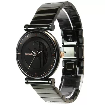 Ingenuity 設計師錶款*竹款*時尚不鏽鋼男錶閃耀黑