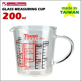 CafeDeTiamo 玻璃有柄量杯(小) 200ml (HG2286)